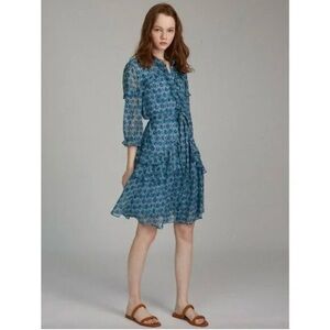 NWT Saloni Tilly Ruffle Mini Dress